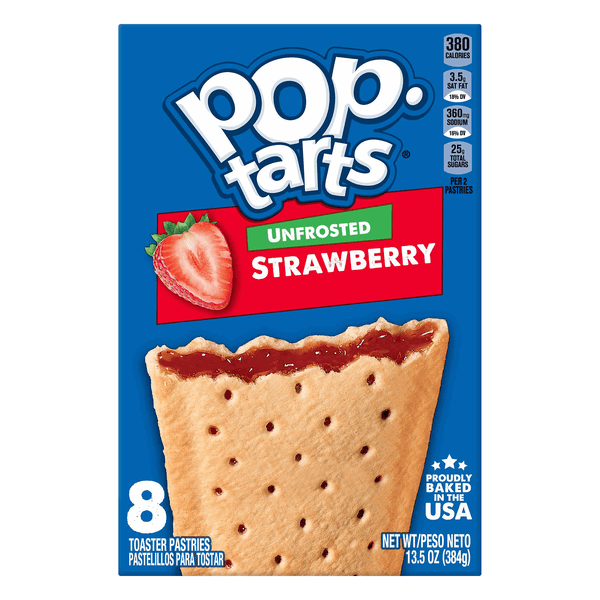 Pop-Tarts Toaster Pastries Breakfast Foods Unfrosted Strawberry