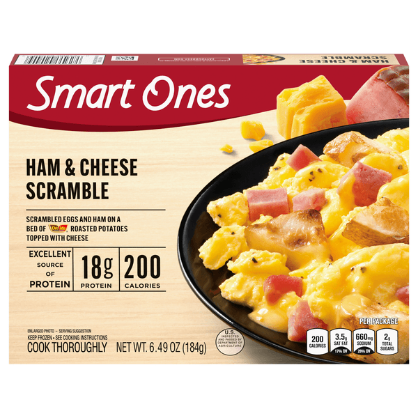 Smart Ones Ham & Cheese Scramble With Egg Whites Ham Potatoes & Cheese  Meal
