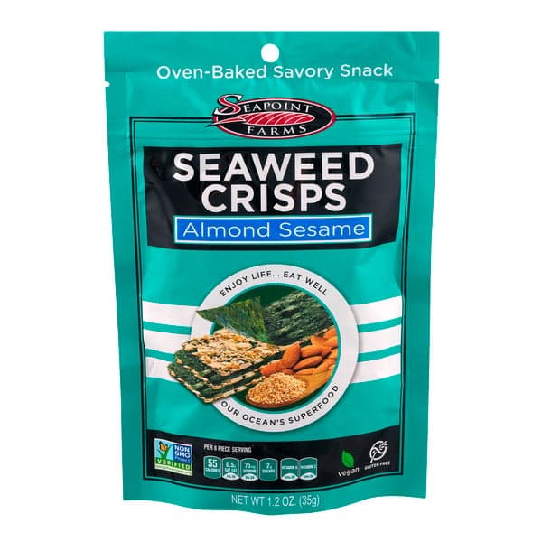 Seapoint Farms Seaweed Crisps Almond Sesame Gluten Free Vegan