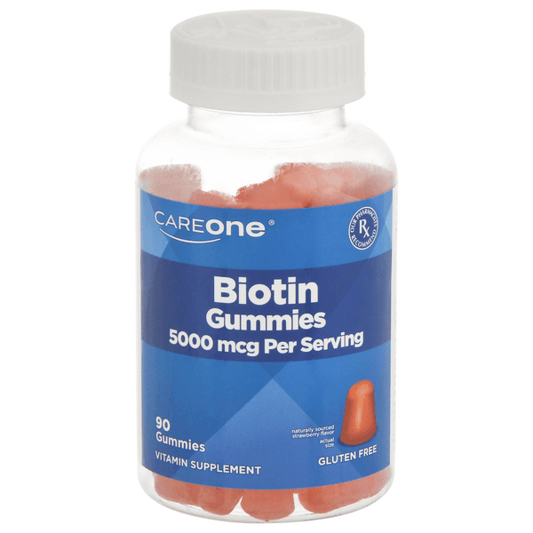 Careone Biotin Gummies 5000 Mcg Strawberry Gluten Free