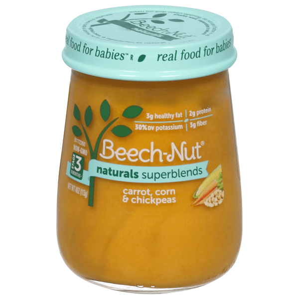 Beech-Nut Naturals Superblends Stage 3 Baby Food Carrot Corn & Chickpeas