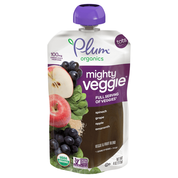 Plum Organics Mighty Veggie Spinach Grape Apple & Amaranth Organic