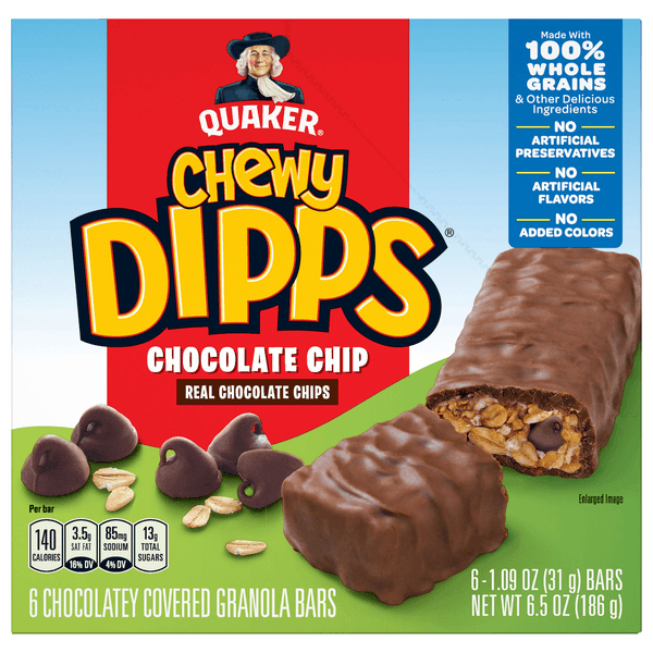 Is it MSG Free? Quaker Chewy Dipps Granola Bars Chocolatey Covered Chocolate Chip
