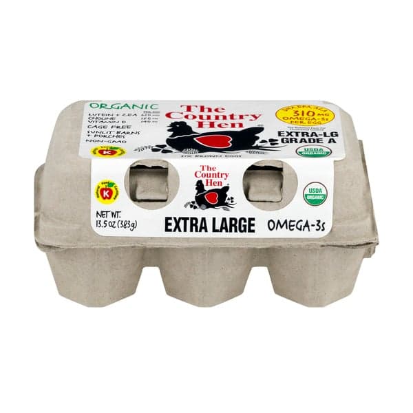 The Country Hen Organic Cage Free Grade A Extra Large Brown Eggs