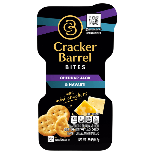 Cracker Barrel Bites Cheddar Jack & Havarti Cheese With Mini Crackers