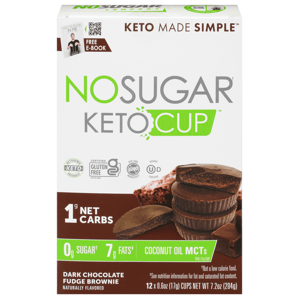 No Sugar Co. Keto Cup Dark Chocolate Fudge Brownie