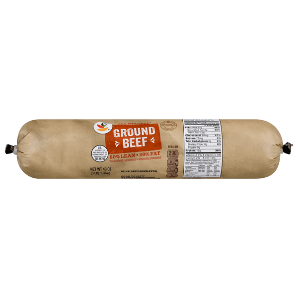Our Brand Ground Beef 80% Lean Roll Fresh