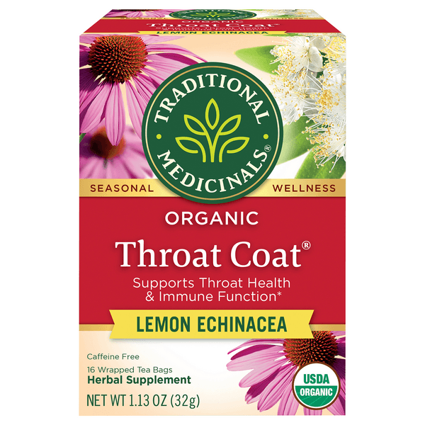 Traditional Medicinals Organic Throat Coat Lemon Echinacea Herbal