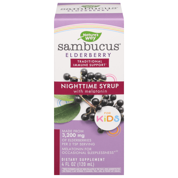 Nature'S Way Sambucus For Kids Standardized Elderberry Nighttime Syrup