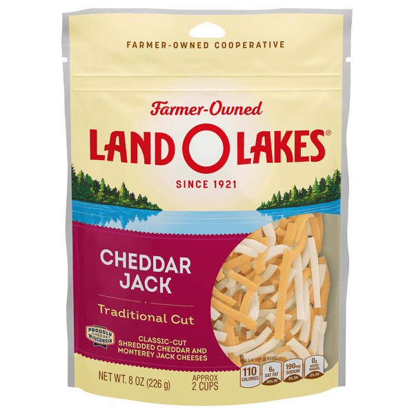 Land O Lakes, Cheese, Cheddar Jack, Traditional Cut