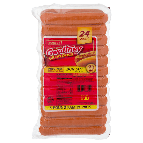 Gwaltney Great Dogs Original Bun Size Chicken Hot Dogs