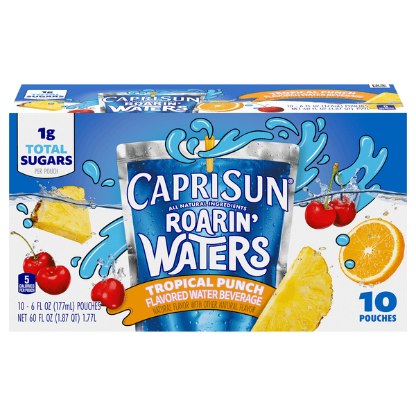 Capri Sun Roarin Waters Tropical Tide Kids Water Beverage Pouches