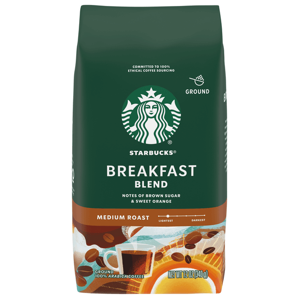 Starbucks Breakfast Blend 100% Arabica Medium Roast Ground Coffee Bag