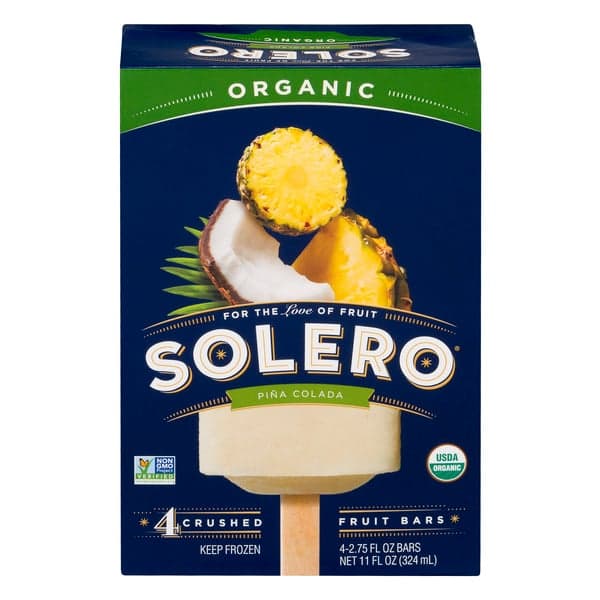 Solero Organic Crushed Fruit Bars Pina Colada