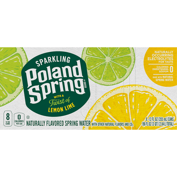 Poland Spring Sparkling Water Lemon Lime