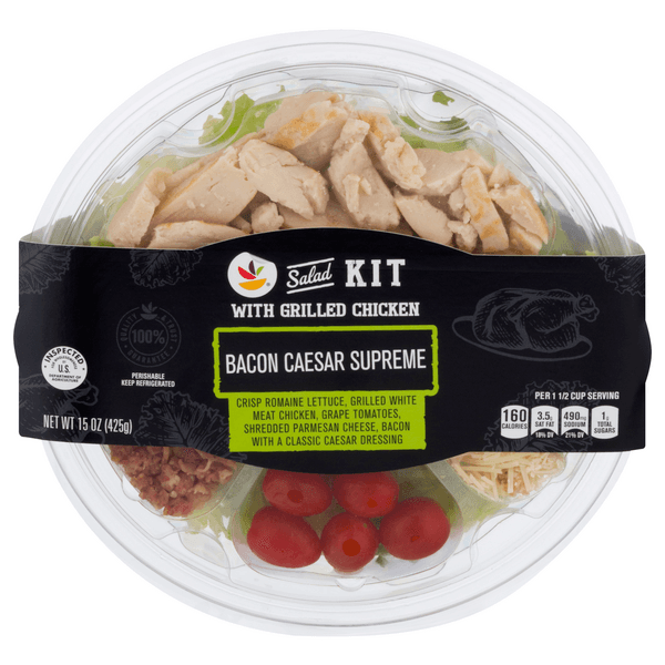 Stop & Shop Bacon Caesar Supreme Salad Bowl Kit With Grilled Chicken