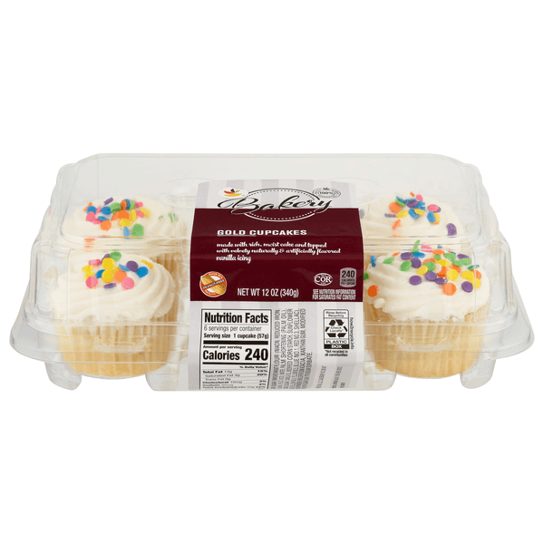 Our Brand Bakery Gold Cupcakes W/White Frosting