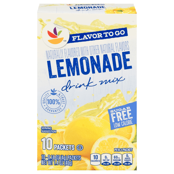 Stop & Shop Flavor To Go Drink Mix Lemonade Sugar Free