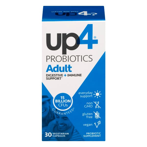 Up4 Probiotics Adult Digestive + Immune Support Gluten Free Vegan