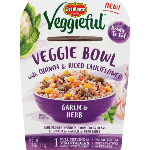 Del Monte Veggieful Veggie Bowl Quinoa & Riced Cauliflower Garlic & Herb