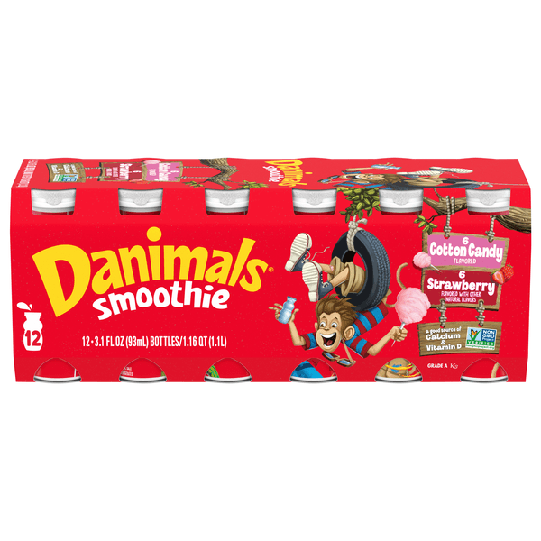 Danimals Strawberry Explosion And Cotton Candy Variety Pack Smoothies