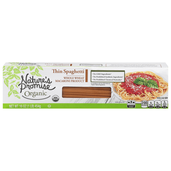 Nature'S Promise Whole Wheat Thin Spaghetti Pasta Organic