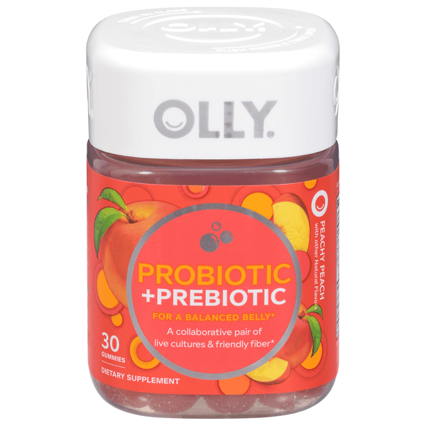 Olly Probiotic + Prebiotic Gummies Peachy Peach