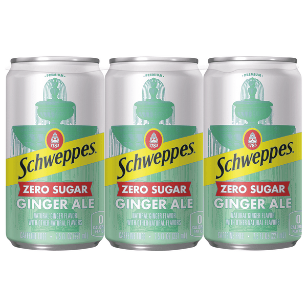 Schweppes Zero Sugar Ginger Ale Cans