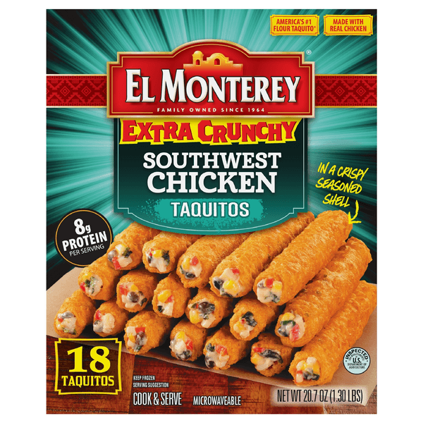 El Monterey Extra Crunchy Southwest Chicken Taquitos