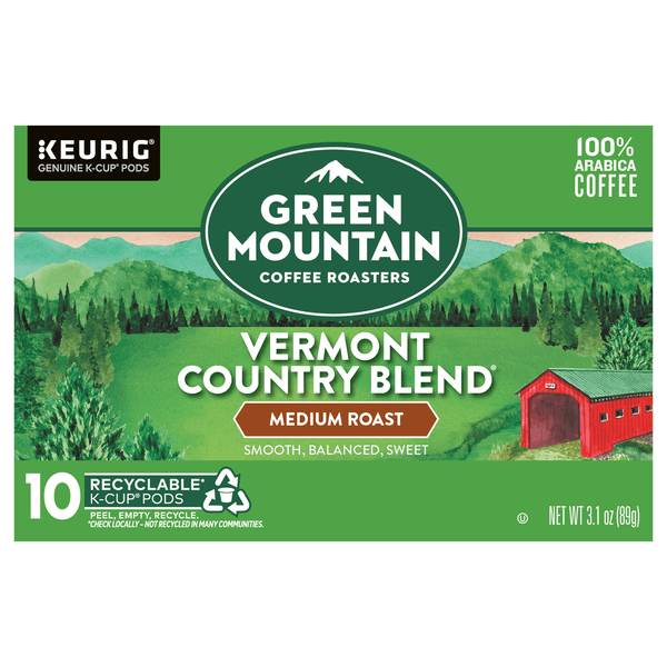 Green Mountain Coffee Roasters, Coffee, Medium Roast, Vermont Country Blend, K