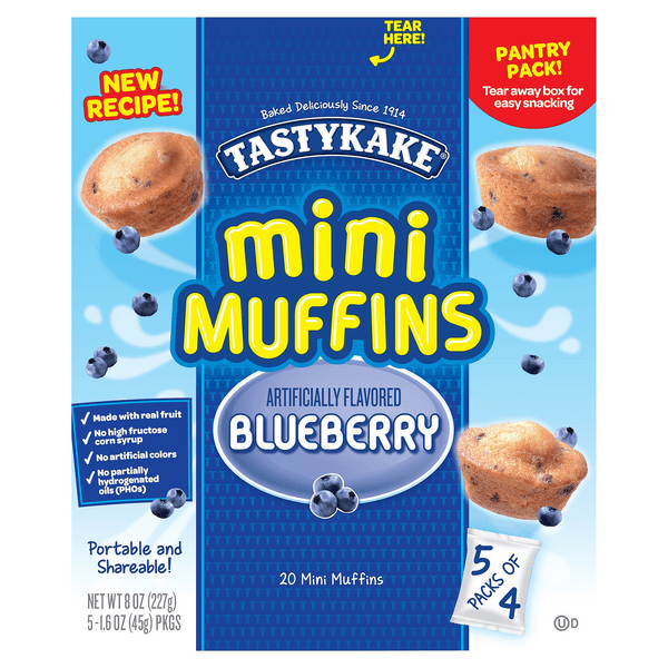 Tastykake Blueberry Flavored Mini Muffins 5 Pouches