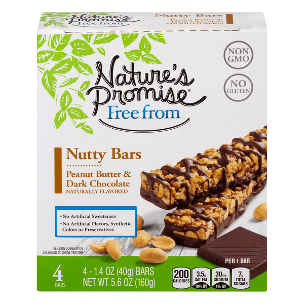 Nature'S Promise Free From Nutty Bars Peanut Butter/Dark Chocolate