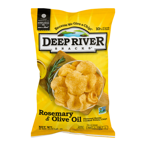 Deep River Snacks Kettle Cooked Potato Chips Rosemary & Olive Oil