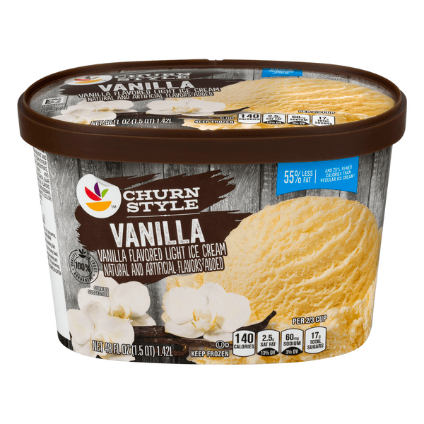 Stop & Shop Churn Style Ice Cream Vanilla Light