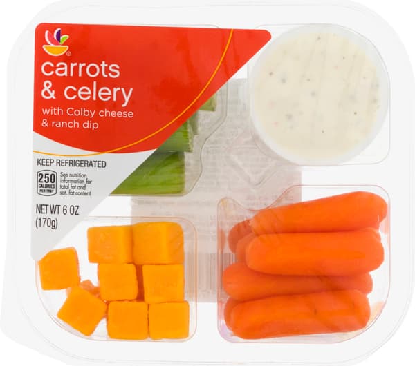 Giant Carrots & Celery With Colby Cheese & Ranch Dip
