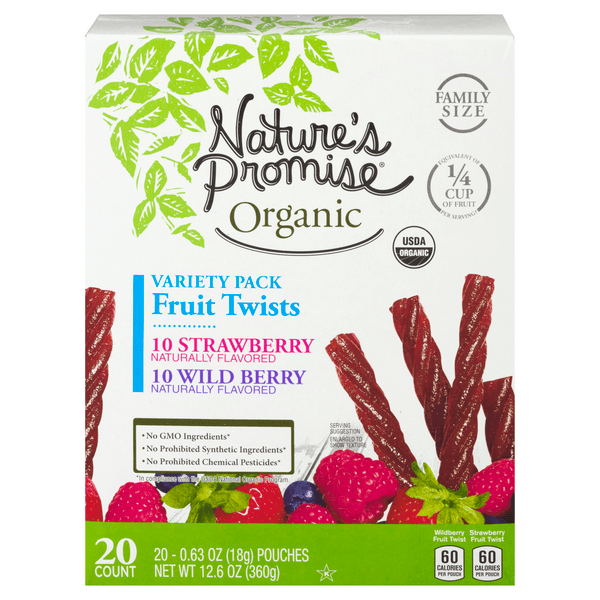 Nature'S Promise Organic Fruit Twists Strawberry & Wild Berry