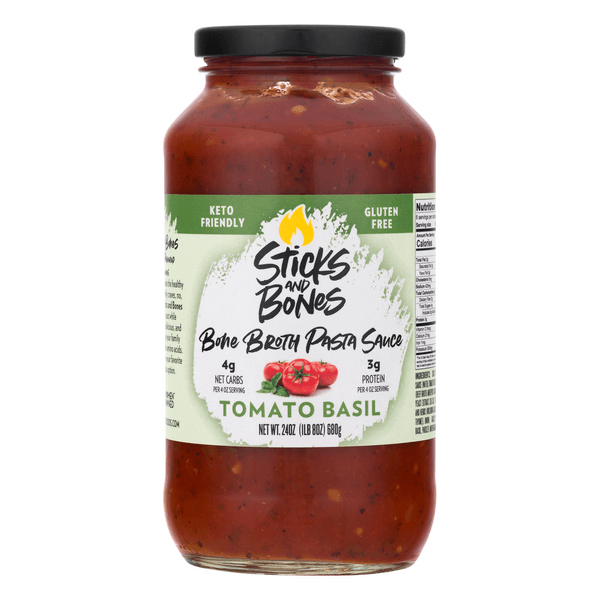 Sticks And Bones Pasta Sauce Bone Broth Tomato Basil Gluten Free