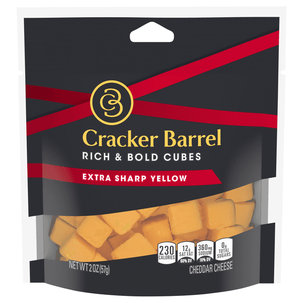 Cracker Barrel Rich & Bold Extra Sharp Yellow Cheddar Cheese Cubes