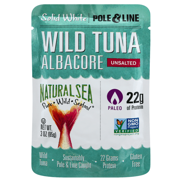 Natural Sea Solid White Albacore Tuna Pouch In Water Unsalted