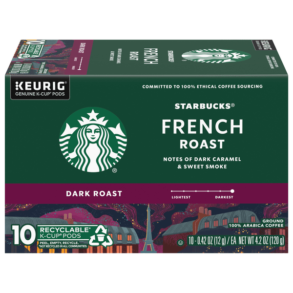 Starbucks French Roast 100% Arabica Dark Roast K Cup Coffee Pods