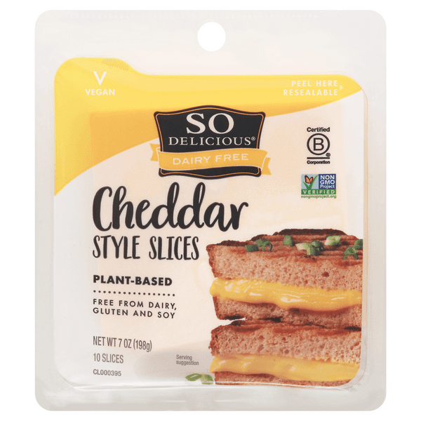 So Delicious Dairy Free Cheddar Cheese Style Slices Plant Based