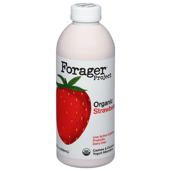 Forager Project Organic Dairy-free Strawberry Probiotic Drinkable Cashewmilk Yogurt