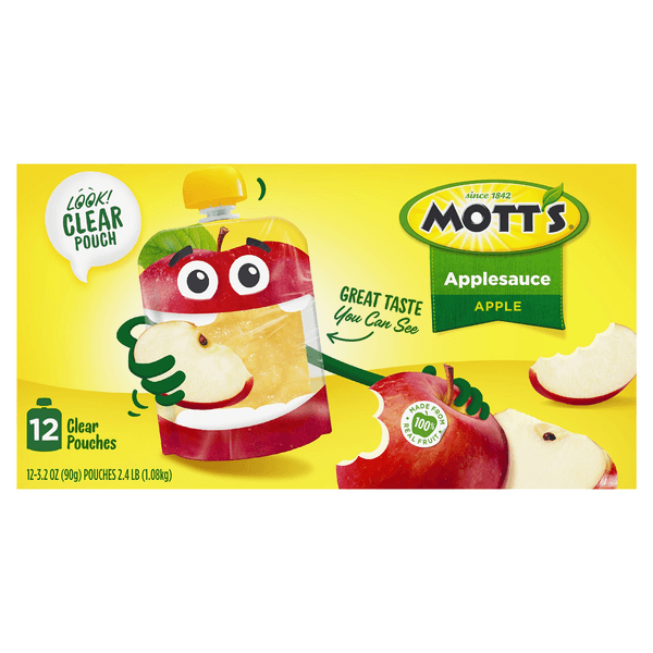 Motts Applesauce Apple Clear Pouches