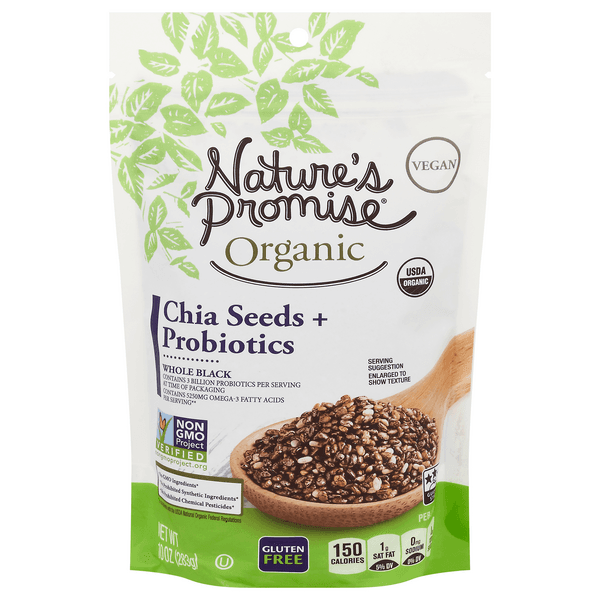 Nature'S Promise Organic Chia Seeds + Probiotics Whole Black