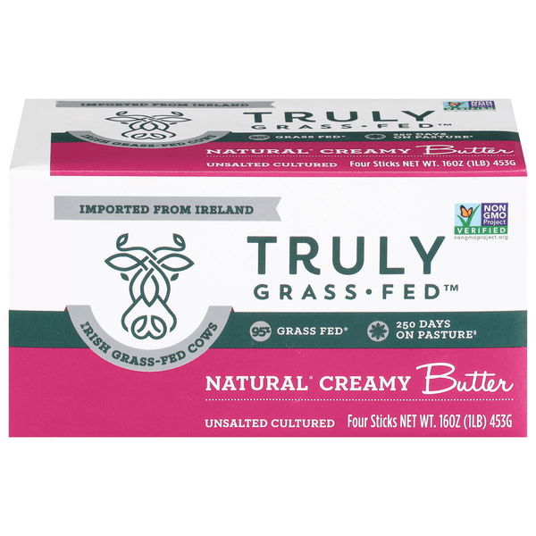 Truly Grass-Fed Natural Creamy Cultured Unsalted Butter