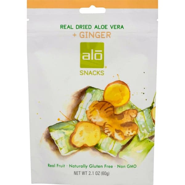 Alo Snacks Real Dried Aloe Vera Plus Ginger Gluten Free