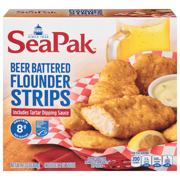 Seapak Flounder Strips, Beer Battered
