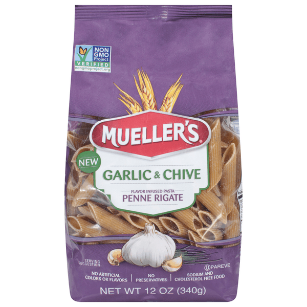 Mueller'S Penne Rigate Pasta Garlic & Chive