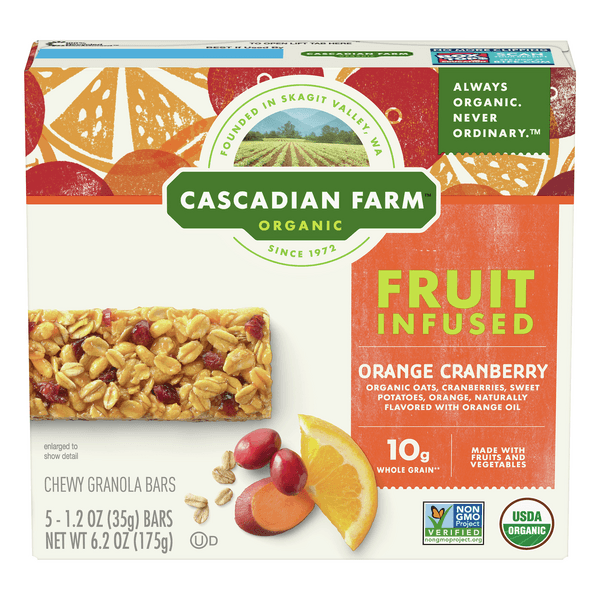 Cascadian Farm Organic Fruit-Infused Granola Bars Orange Cranberry