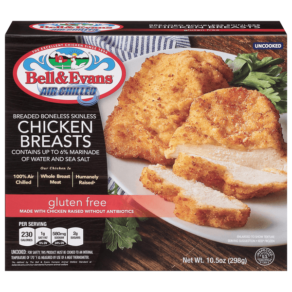 Bell & Evans Air Chilled Breaded Boneless Skinless Chicken Breasts